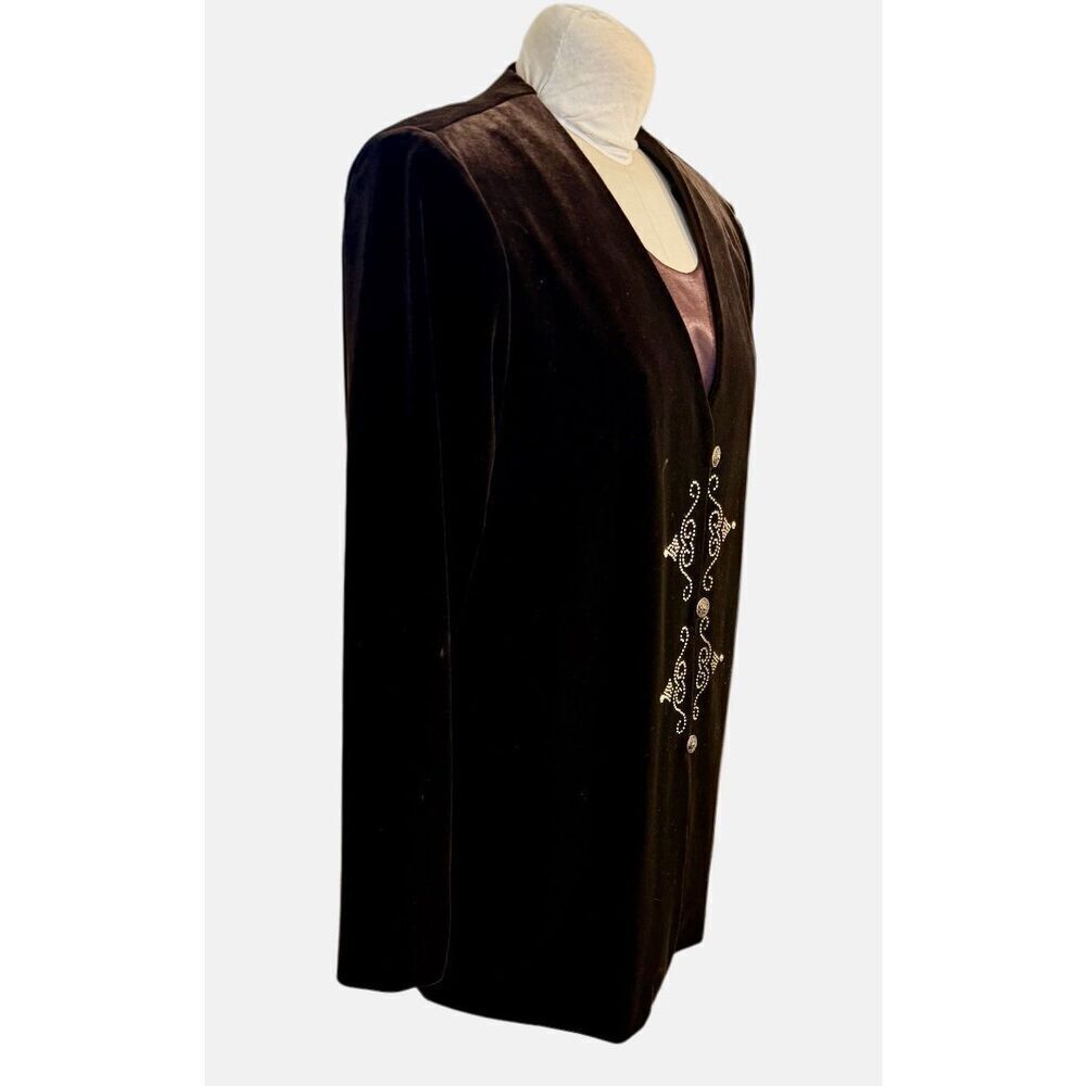 R & M Richards Velvet Cocktail Top/Jacket Faux Shell Plus Sz. 18 Holidays Party - Picture 2 of 8